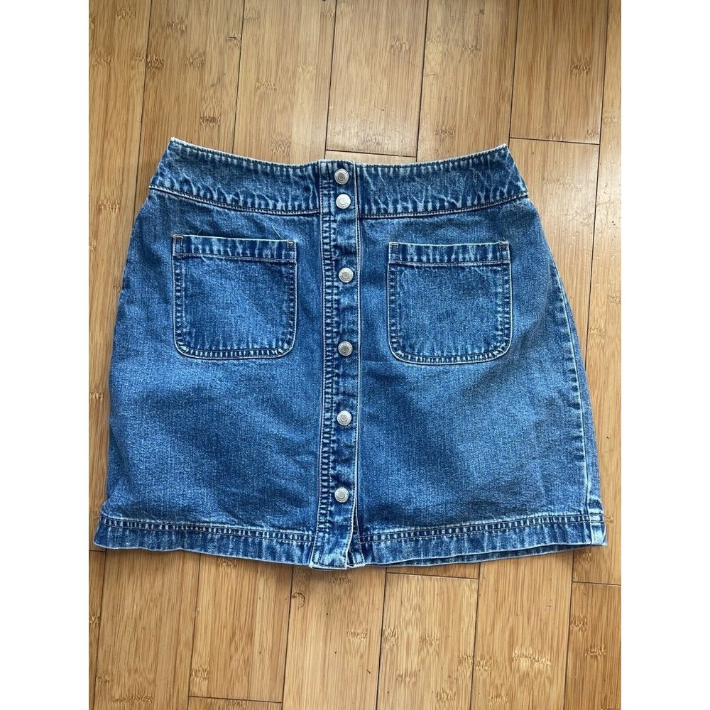 Gap Button Down Jean Skirt Size 8 Mini Vintage